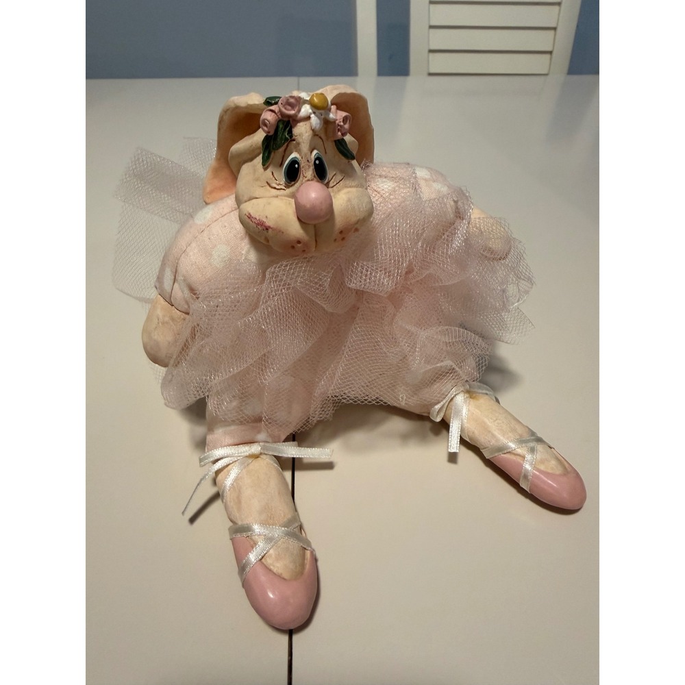 Russ‎ Berrie Kathleen Kelly Critter Factory Ballerina Bunny Plush Pink Polka Dot